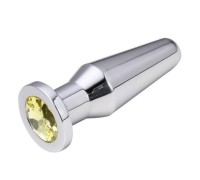 Конусная пробка с кристаллом Anal Plug Silver Yellow L