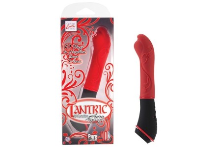 Красный вибромассажер из силикона Tantric Aura Massager