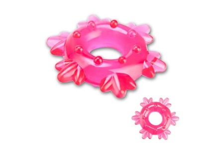 Розовое эрекционное кольцо Snowflake