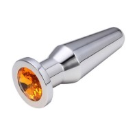 Конусная пробка с кристаллом Anal Plug Silver Orange L