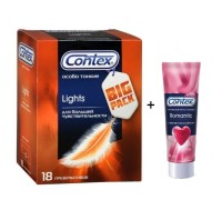 Презервативы Contex №18 Lights особо тонкие + гель Romantic 30 мл
