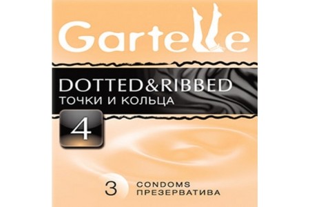 Презервативы Gartelle № 3 Dotted Ribbed Точки и кольца