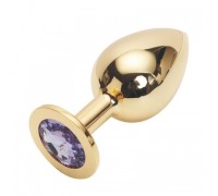 Стальная пробка Jewelry Plug Medium Gold нежно-фиолетовая
