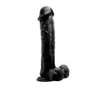 Большой фаллоимитатор для фистинга Realistic Cock 11 in With Scrotum Black