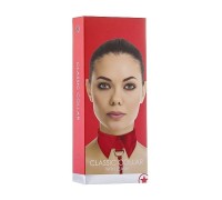 Красный кожаный воротничек с поводком Red Ouch