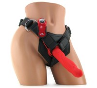 Страпон с вибрацией FF Extreme 8 in Ribbed красный