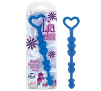 Анальные бусы сердца голубые Lia Love Beads