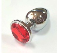 Анальная пробка из алюминия с кристаллом Ruby L
