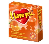 Презервативы с ароматом апельсина I Love You + наклейка