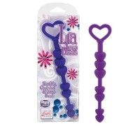 Анальные бусы сердца фиолетовые Lia Love Beads
