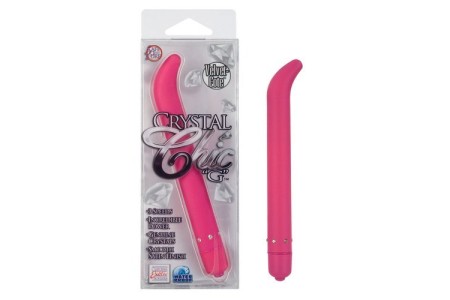 Розовый G-вибратор со стразами Crystal Chic G