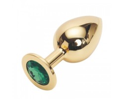 Стальная пробка Jewelry Plug Medium Gold зелёная