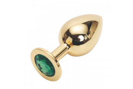 Стальная пробка Jewelry Plug Medium Gold зелёная