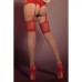 Телесные чулки с красным кружевом Secred Stockings XXL - фото 1
