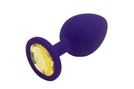 Фиолетовая силиконовая пробка с желтым кристаллом S