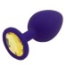 Фиолетовая силиконовая пробка с желтым кристаллом S - фото