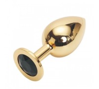 Стальная пробка Jewelry Plug Medium Gold чёрная