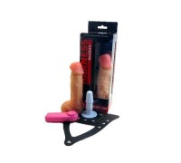 Страпон с вибрацией с выносным блоком