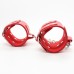 Широкие наручники с карабином - red - фото 3