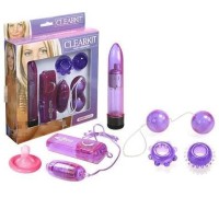 Набор из вибратора с шариками фиолетовый Clear Vibratorkit