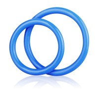 Набор из двух голубых силиконовых колец разного диаметра Silicone Cock Ring Set