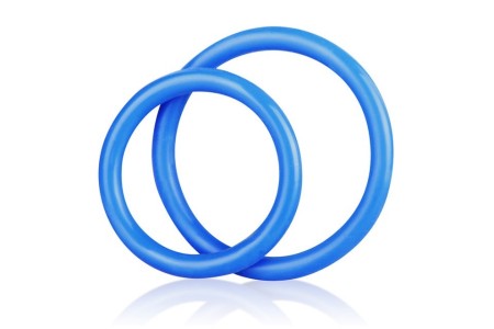 Набор из двух голубых силиконовых колец разного диаметра Silicone Cock Ring Set