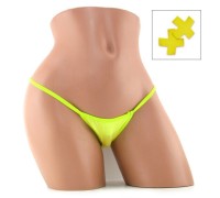 Трусики с вырезом с вибропулей и пэстисы Neon Yellow