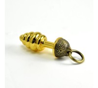 Анальная втулка рельефная The Parrot Metal Butt Plug-gold