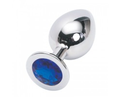 Стальная пробка Jewelry Plug Medium Silver синяя