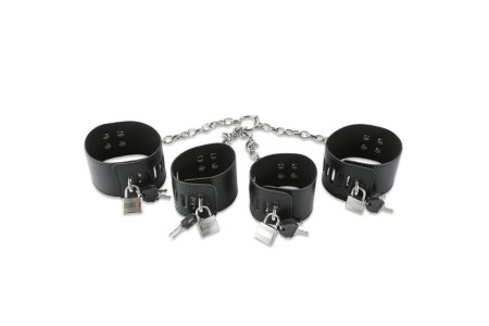 Бондажные наручники и поножи на цепях
