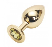 Большая золотистая пробка со стразом Gold Yellow L