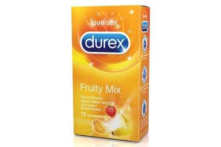 Презервативы Durex №12 Fruity Mix (Select) разнообразие фруктовых вкусов