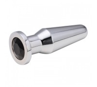 Конусная пробка с кристаллом Anal Plug Silver Black L