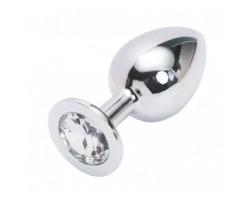 Большая анальная пробка Anal Jewelry Plug Silver Diamond L