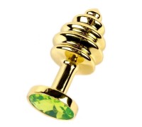 Анальная рельефная пробка Small Gold лаймовый