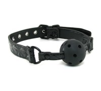Дизайнерский дышащий черный кляп Luxury Fetish Ballgag