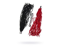 Анальный стимулятор в виде плеточки с 2-мя сменными насадками черная и красная