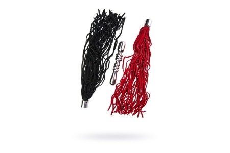 Анальный стимулятор в виде плеточки с 2-мя сменными насадками черная и красная