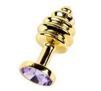 Анальная рельефная пробка Small Gold нежно-фиолетовый