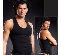 Черная борцовка с V-образным вырезом L/XL