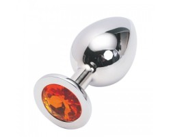 Стальная пробка Jewelry Plug Medium Silver оранжевая