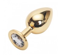 Большая золотистая пробка со стразом Gold Diamond L