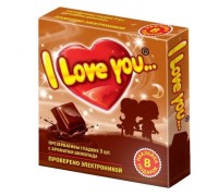 Презервативы с ароматом шоколада I Love You + наклейка