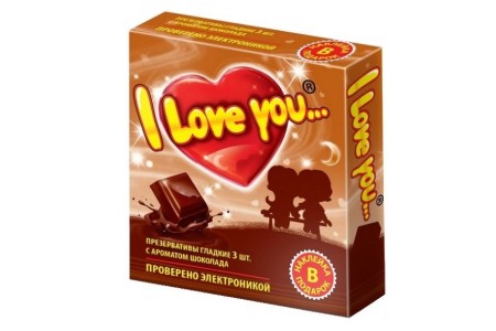 Презервативы с ароматом шоколада I Love You + наклейка