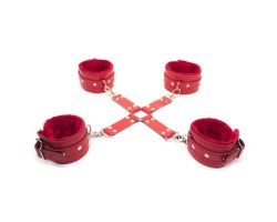 Бондажный красный набор для сковывания с плюшем