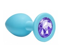 Анальная пробка Emotions Cutie Medium Turquoise light purple crystal 