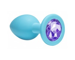 Анальная пробка Emotions Cutie Medium Turquoise light purple crystal 
