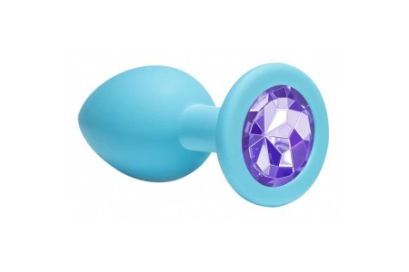 Анальная пробка Emotions Cutie Medium Turquoise light purple crystal
