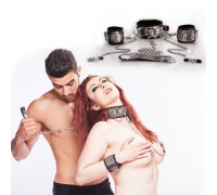 Манжеты и ошейник с зажимами на соски Королевская кобра