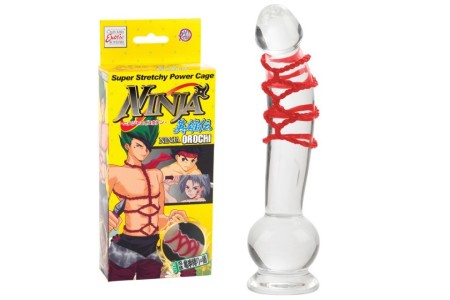 Супер-тянущаяся красная утяжка на пенис Ninja